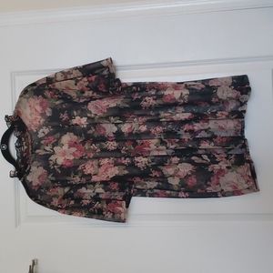 High Neck Floral Sheer Top